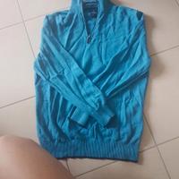 maglione blu con zip tailorbyrd