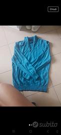 maglione blu con zip tailorbyrd
