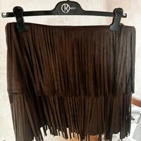 Minigonna frange ecodainetto moro Susy Mix Tg. M