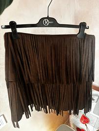 Minigonna frange ecodainetto moro Susy Mix Tg. M