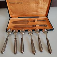 Servizio Dolce 8 Pezzi in Argento 800 Punzonato - 