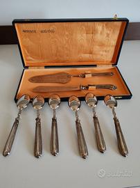 Servizio Dolce 8 Pezzi in Argento 800 Punzonato - 