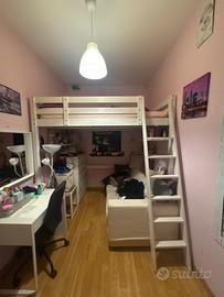 Letto a soppalco IKEA STORÅ bianco + materasso