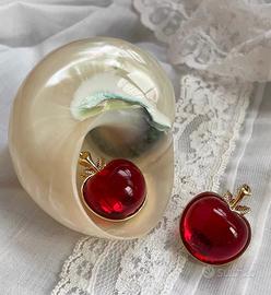 Orecchini mela rossi dorati