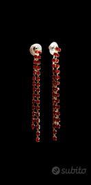 Orecchini tennis rosso lava