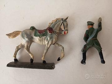 Soldatino in pasta  Elastolin Mussolini a cavallo.