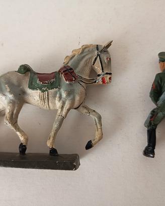 Soldatino in pasta  Elastolin Mussolini a cavallo.