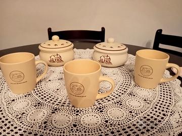 BISCOTTIERE ANNI 80 E TAZZE MUG MULIANO BIANCO