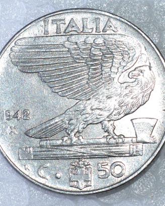 50 Cent. 1942 Vitt. Em.3° ERR. di CONIO, RIBASSATA