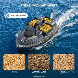 Fishing Bait Boat RC barchino esca tre scomparti
