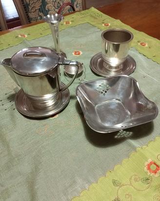 servizio da tea in alpaca placcato argento 