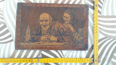 Antica pirografia su legno