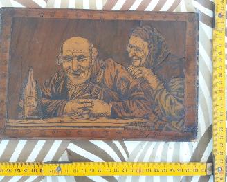 Antica pirografia su legno