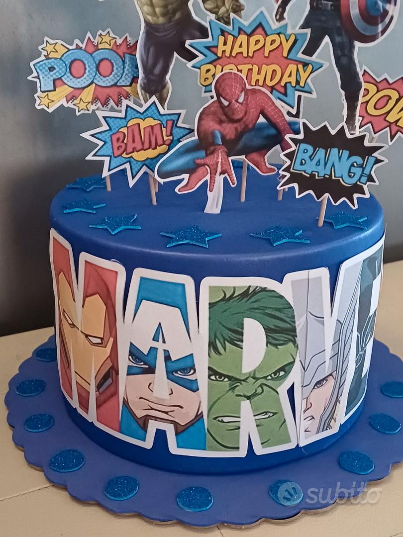 Torta gomma eva tema avengers realizzata da me - Tutto per i bambini In  vendita a Salerno