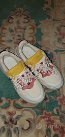 Sneakers Topshop bianche rosa gialle