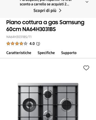 Piano cottura gas