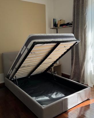 Letto contenitore 1 piazza e mezza + materasso