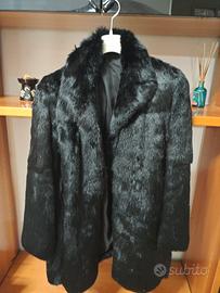 giacca pelliccia visone nero  originale taglia 48