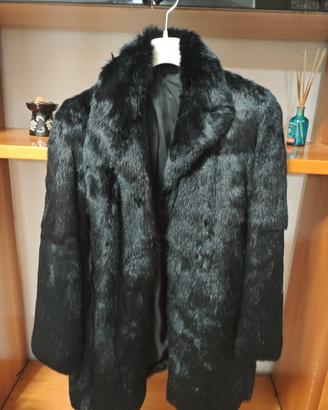 giacca pelliccia visone nero  originale taglia 48