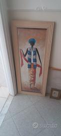 quadro etnico con cornice in legno
