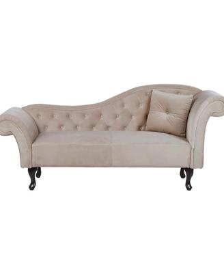 Chaise Longue in Velluto Beige / Tortora – Ottime