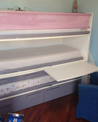 Cameretta bambini marca Moretti  3 letti 2 scrivan