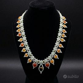 Collana Choker elegante vintage pietre naturali