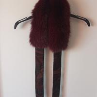 Girocollo in pelliccia di volpe bordeaux 