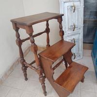 antica scaletta richiudibile tutta tornita 