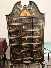 Cassettiera Highboy Chinoiserie Drexel Heritage