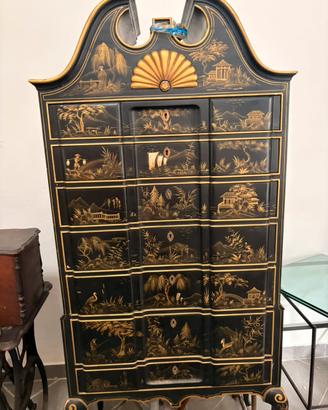 Cassettiera Highboy Chinoiserie Drexel Heritage
