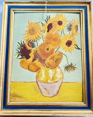 Dipinto Girasoli Olio su tela con cornice