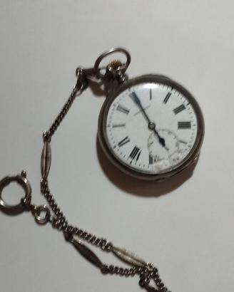 Orologio da tasca LONGINES d'epoca in argento con