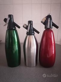 set 3 sifoni seltz soda vintage metallo antichi