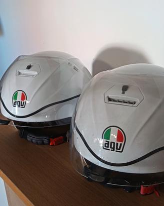 Caschi moto agv bianchi coppia 