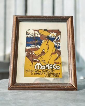 Piccolo quadro specchio vintage pubblicità Monaco