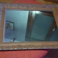 Grande specchiera antica legno e pastiglia 66 x 80