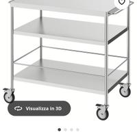 carrello professionale acciaio inox cm.88x48xh86