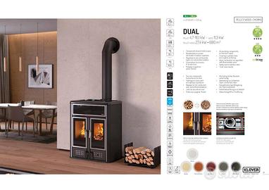 KLOVER "DUAL" Termostufa Ibrida PELLET - LEGNA
