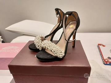 Scarpe donna camoscio nero, tg 34