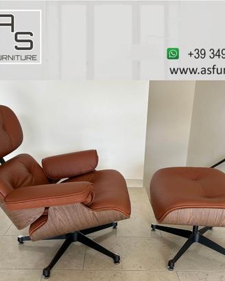Poltrona Lounge Chair Eames Ottoman pelle NUOVA