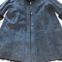 Cappotto donna in camoscio e pelliccia