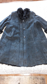 Cappotto donna in camoscio e pelliccia