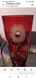 Vaso in vetro artistico della Transilvania rosso r