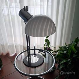 LAMPADA DA TAVOLO VINTAGE IN VETRO E METALLO ANNI