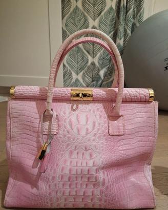 Borsa pitonata rosa