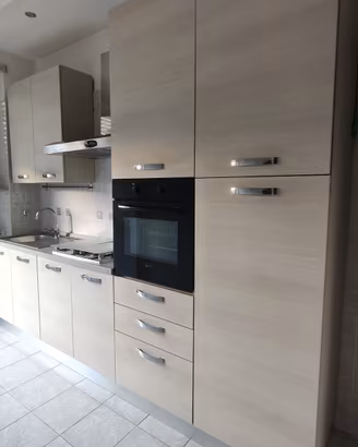Cucina lineare con elettrodomestici