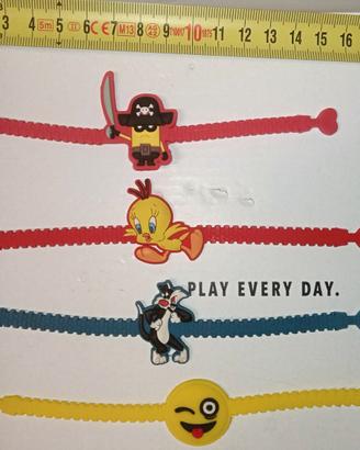 Looney Tunes, Minions, Emoticons 4 Braccialetti