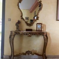 Mobile consolle legno dorato con specchio