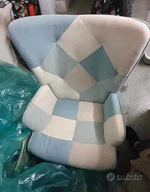 Poltrona e sgabello poggiapiedi coordinato 